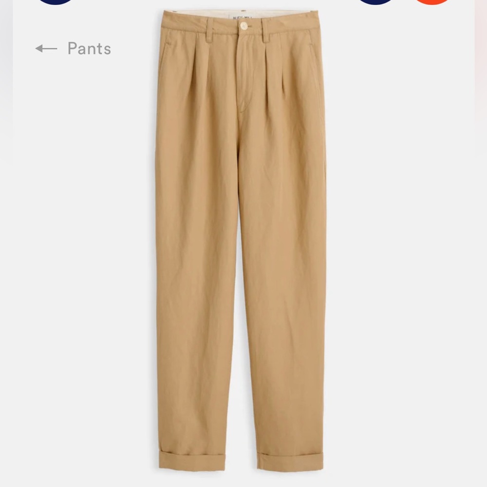 Alex Mill Double Pleat Pant in Twill in Vintage Khaki Size 2